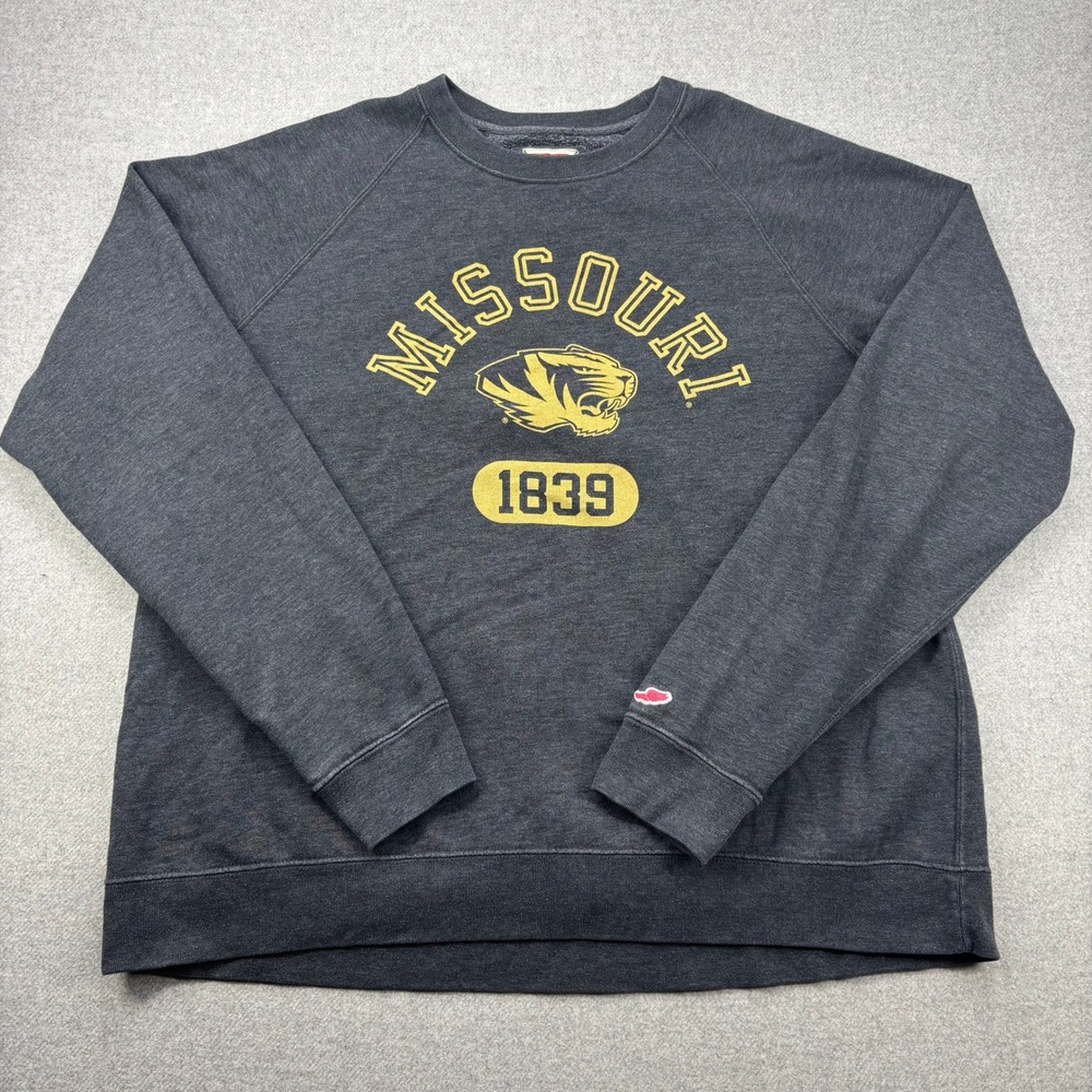 Missouri Tigers Sweatshirt Mens‎ XL Gray Triblend League NCAA College Sweatshirt